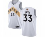 Toronto Raptors #33 Marc Gasol Swingman White 2019 Basketball Finals Bound Jersey - City Edition