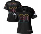 Women Denver Broncos #30 Terrell Davis Game Black Fashion Football Jersey