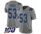 Indianapolis Colts #53 Darius Leonard Limited Gray Inverted Legend 100th Season NFL Jersey