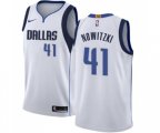 Dallas Mavericks #41 Dirk Nowitzki Authentic White Basketball Jersey - Association Edition