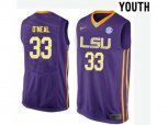 Youth LSU Tigers Shaquille O'Neal #33 College Basketball Elite Jersey - Purple