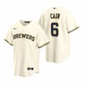 Nike Milwaukee Brewers #6 Lorenzo Cain Cream Home Stitched Baseball Jersey