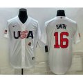 USA Baseball #16 Will Smith 2023 White World Baseball Classic Stitched Jerseys