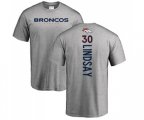 Denver Broncos #30 Phillip Lindsay Ash Backer T-Shirt
