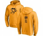 NHL Adidas Pittsburgh Penguins #68 Jaromir Jagr Gold One Color Backer Pullover Hoodie