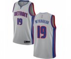 Detroit Pistons #19 Sviatoslav Mykhailiuk Authentic Silver Basketball Jersey Statement Edition