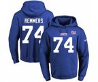 New York Giants #74 Mike Remmers Royal Blue Name & Number Pullover Hoodie