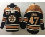 Boston Bruins #47 Torey Krug Black Sawyer Hooded Sweatshirt Stitched NHL Jersey