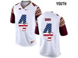 2016 US Flag Fashion-2016 Youth Florida State Seminoles Dalvin Cook #4 College Football Limited Jersey - White