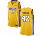Los Angeles Lakers #42 James Worthy Swingman Gold Home Basketball Jersey - Icon Edition