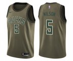 Milwaukee Bucks #5 D. J. Wilson Swingman Green Salute to Service NBA Jersey