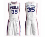Philadelphia 76ers #35 Clarence Weatherspoon Swingman White Basketball Suit Jersey - Association Edition