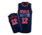 Nike Team USA #12 John Stockton Authentic Navy Blue 2012 Olympic Retro Basketball Jersey