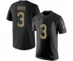Carolina Panthers #3 Will Grier Black Camo Salute to Service T-Shirt