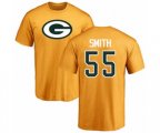 Green Bay Packers #55 Za'Darius Smith Gold Name & Number Logo T-Shirt