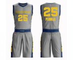 Memphis Grizzlies #25 Miles Plumlee Swingman Gray Basketball Suit Jersey - City Edition