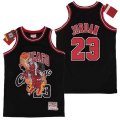 Chicago Bulls #23 Michael Jordan Black Hardwood Classics Skull Edition Jersey