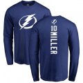 Tampa Bay Lightning #10 J.T. Miller Royal Blue Backer Long Sleeve T-Shirt