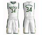 Milwaukee Bucks #34 Giannis Antetokounmpo Swingman White Basketball Suit Jersey - Association Edition