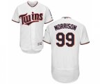 Minnesota Twins #99 Logan Morrison White Home Flex Base Authentic Collection Baseball Jersey