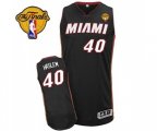 Miami Heat #40 Udonis Haslem Authentic Black Road Finals Patch Basketball Jersey