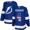 Tampa Bay Lightning #4 Vincent Lecavalier Authentic Blue USA Flag Fashion NHL Jersey