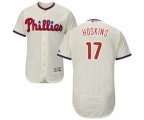 Philadelphia Phillies #17 Rhys Hoskins Cream Alternate Flex Base Authentic Collection Baseball Jersey