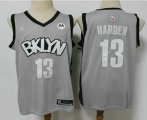 Brooklyn Nets #13 James Harden Light Grey 2021 Brand Jordan Swingman Stitched NBA Jersey With NEW Sponsor Logo