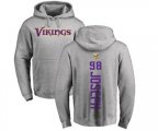 Minnesota Vikings #98 Linval Joseph Ash Backer Pullover Hoodie