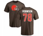 Cleveland Browns #78 Greg Robinson Brown Name & Number Logo T-Shirt