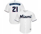 Miami Marlins #21 Curtis Granderson Replica White Home Cool Base Baseball Jersey