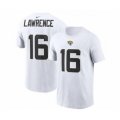 Jacksonville Jaguars #16 Trevor Lawrence 2021 White Football Draft First Round Pick Player Name & Number Football T-Shirt