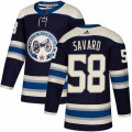 Columbus Blue Jackets #58 David Savard Authentic Navy Blue Alternate NHL Jersey