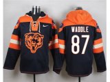 Chicago Bears #87 Tom Waddle Navy Blue Player Pullover Hoodie