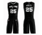 San Antonio Spurs #25 Jakob Poeltl Swingman Black Basketball Suit Jersey - Icon Edition
