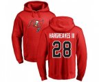 Tampa Bay Buccaneers #28 Vernon Hargreaves III Red Name & Number Logo Pullover Hoodie