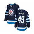 Winnipeg Jets #49 Logan Shaw Authentic Navy Blue Home Hockey Jersey
