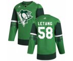 Pittsburgh Penguins #58 Kris Letang 2020 St. Patrick's Day Stitched Hockey Jersey Green