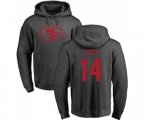 San Francisco 49ers #14 Y.A. Tittle Ash One Color Pullover Hoodie