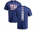 New York Giants #71 Will Hernandez Royal Blue Backer T-Shirt