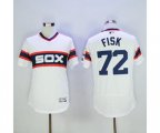 Chicago White Sox #72 Carlton Fisk Majestic white Flexbase Authentic Cooperstown Player Jersey