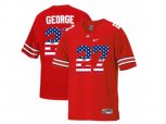 2016 US Flag Fashion Scarlet & Grey Ohio State Buckeyes Eddie George #27 College Football Throwback Jersey - Scarlet