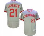 Cincinnati Reds #21 Michael Lorenzen Grey Flexbase Authentic Collection Cooperstown Baseball Jersey