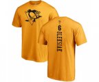 NHL Adidas Pittsburgh Penguins #6 Jamie Oleksiak Gold One Color Backer T-Shirt