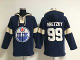 Edmonton Oilers #99 Wayne Gretzky Blue Pullover Hooded