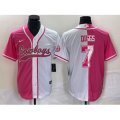 Dallas Cowboys #7 Trevon Diggs Pink White Two Tone Cool Base Stitched Baseball Jersey