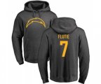 Los Angeles Chargers #7 Doug Flutie Ash One Color Pullover Hoodie