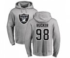 Oakland Raiders #98 Frostee Rucker Ash Name & Number Logo Pullover Hoodie
