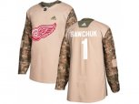 Detroit Red Wings #1 Terry Sawchuk Camo Authentic Veterans Day Stitched NHL Jersey