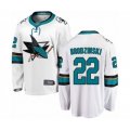San Jose Sharks #22 Jonny Brodzinski Fanatics Branded White Away Breakaway Hockey Jersey